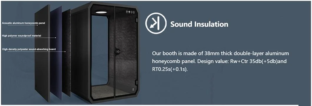 Indoor 4 Seat Modular Working Pod Noise Reduce Work Soundproof Booth Large Meeting Office Pod