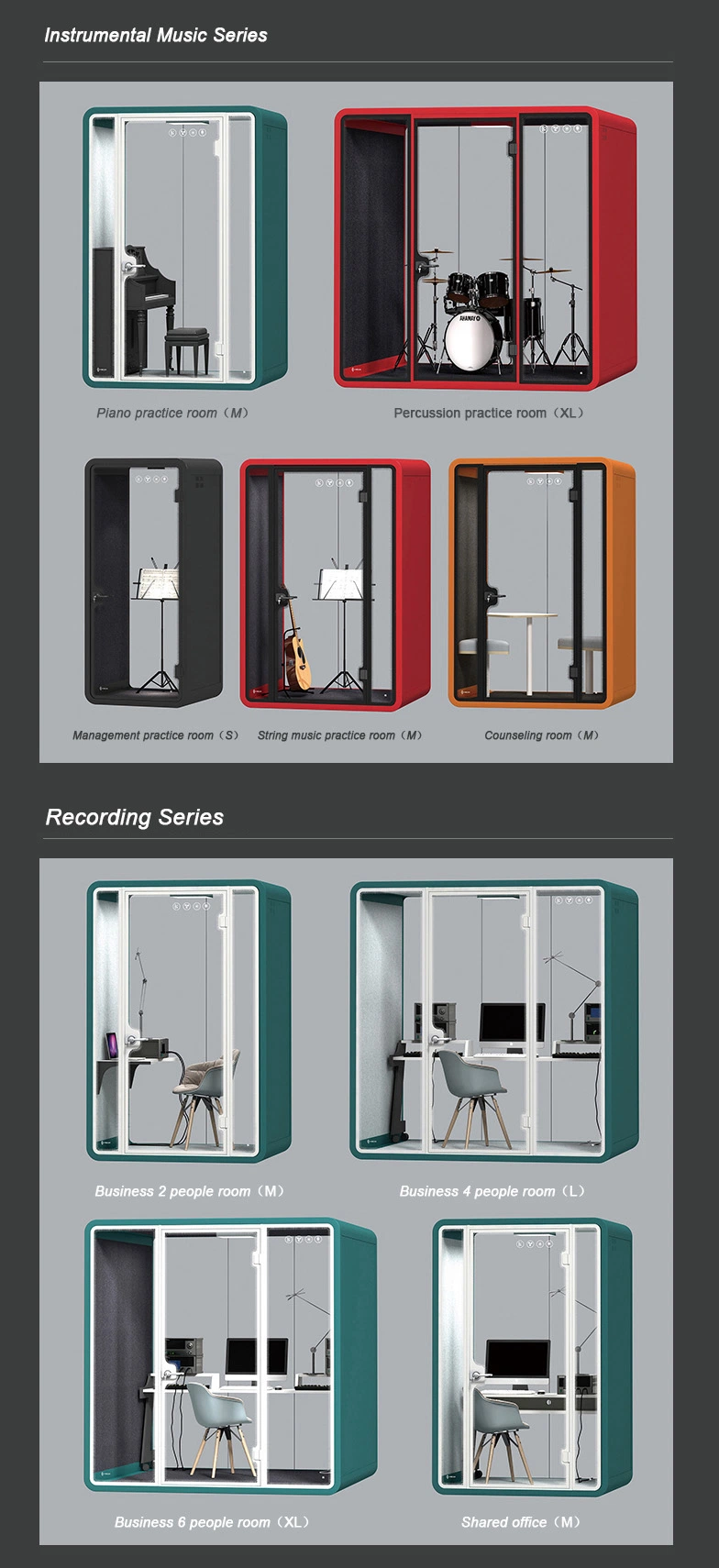 Indoor/Outdoor Soundproof Privacy Private Office Pods