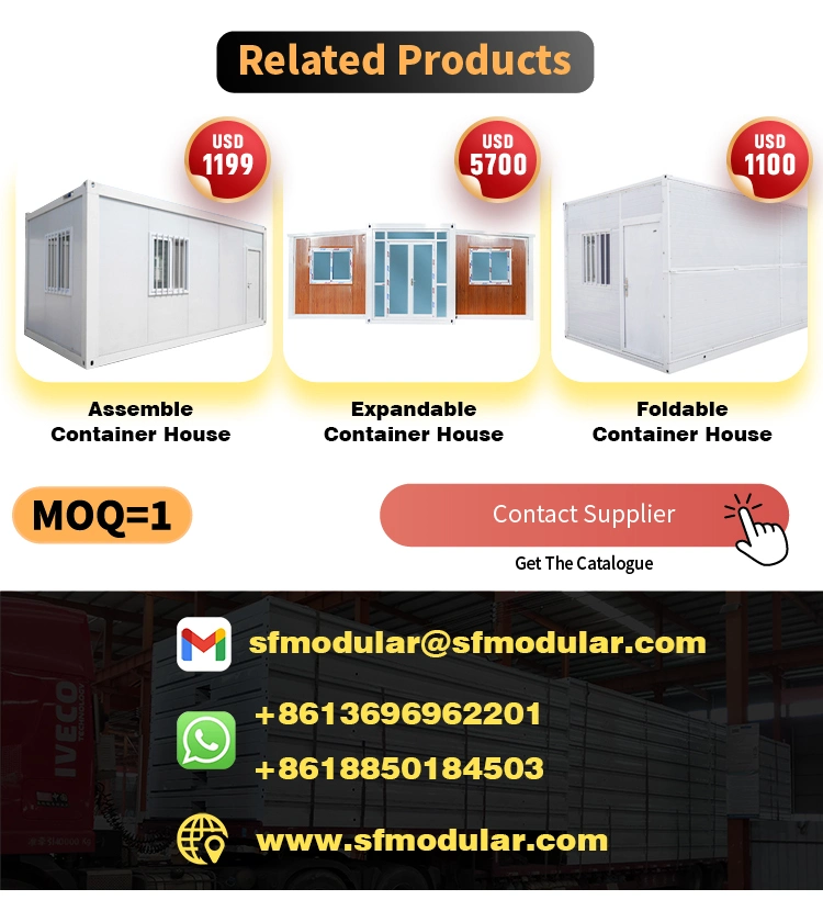 Prefabricated Mobile Modular Garden Tiny Movable Portable Steel Folding/Foldable Expandable Container Cabin Home House for Sale