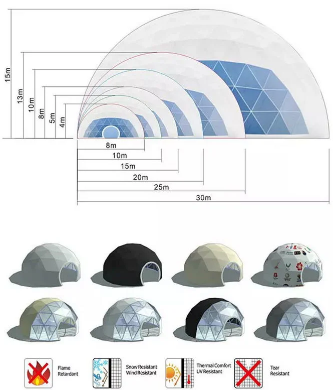 China Manufacturer Customized Transparent PVC Dome Tent House for Event