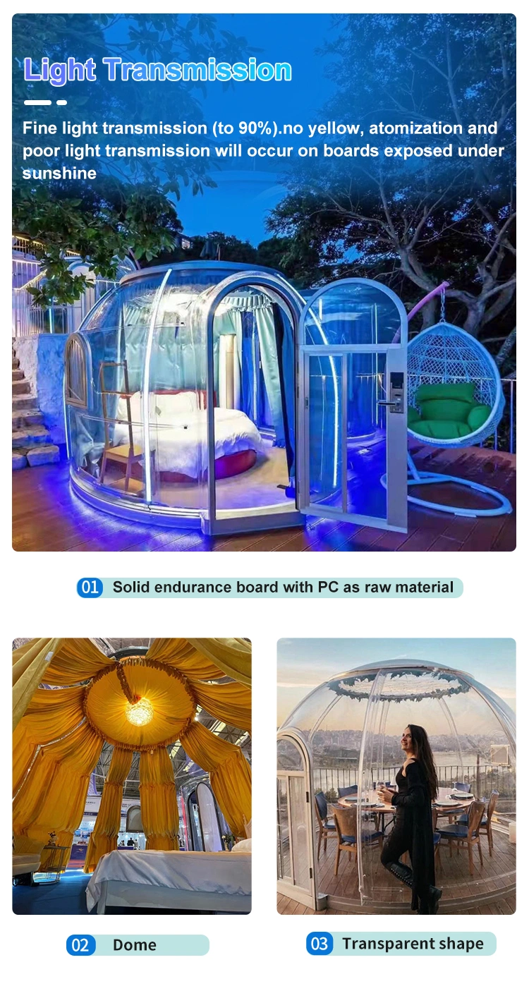 Glamping Tent Luxury Transparent Dome Tent Geodesic Outdoor Camping Dome Tent for Resort Hotel, Camping, Outdoor Activities