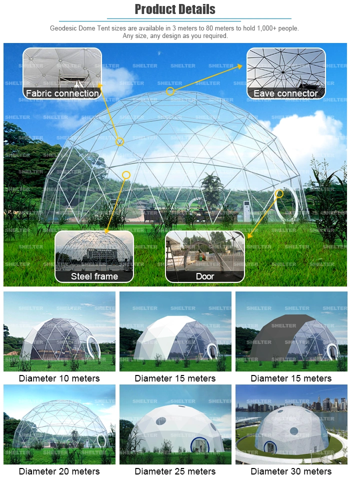 Customized Resort Hotel Business Dome Tent Geodesic Domes Glamping House