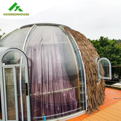 Casa domo transparente geodésica glamping geostática al aire libre